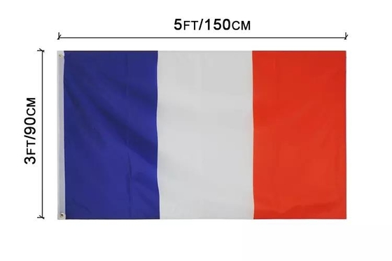 Gedrukte 3X5FT Frankrijk Tricolor Vlag Landenvlag 100% Polyester Klaar om te verzenden