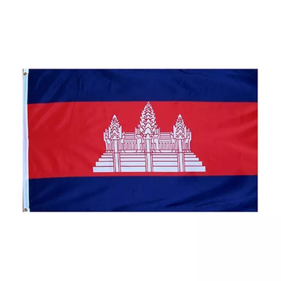 De Vlag de Digitale Druk van polyesterdouane 3 X 5/van de het Schermdruk Nationale Vlag van Combodia