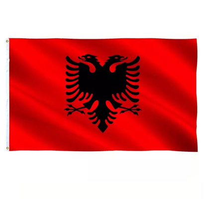 CMYK-van de de Vlaggen100% Polyester van de Kleurendouane 3X5 Voet de Vlag van het Land van Albanië