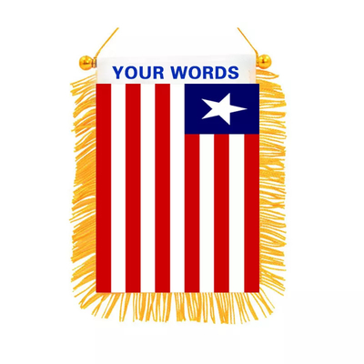 Van de de Muurvlag van de satijn de Materiële Wimpel Decoratie Mini Fringed Liberia County Flags