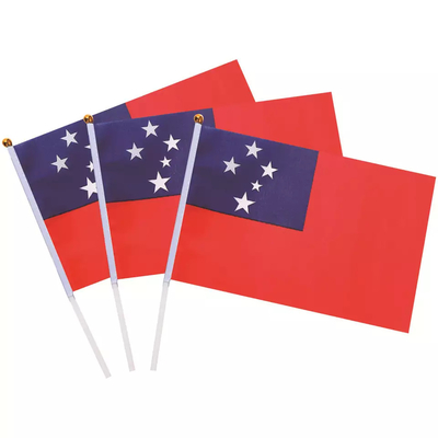 De gebreide Vlag Witte Pool van het Land van Polyestersamoa personaliseerde Hand - gehouden Vlaggen