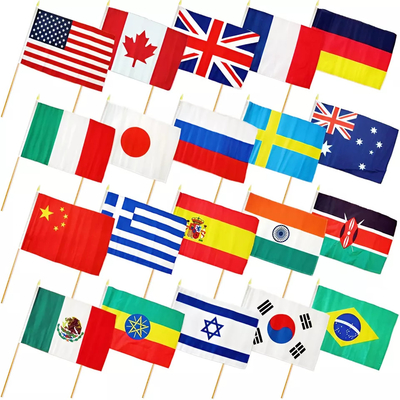 De gebreide Vlag Witte Pool van het Land van Polyestersamoa personaliseerde Hand - gehouden Vlaggen
