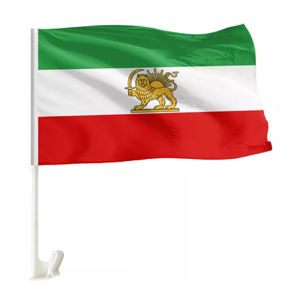 Van de Vlagpantone van het douane Iraanse Autoraam de kleurenpolyester Iran Lion Flag