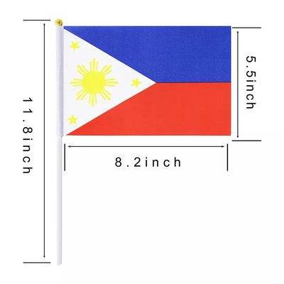Draagbare Filippijnse Nationale Vlag 14x21cm Filipijnse Hand - gehouden Vlaggen