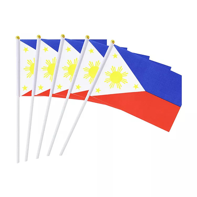 Draagbare Filippijnse Nationale Vlag 14x21cm Filipijnse Hand - gehouden Vlaggen