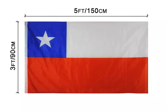 Vlag 3X5ft van het Land van douanechili 100%-Polyestercmyk Digitale Druk