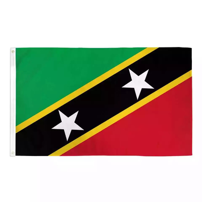 Kleur van de de Vlag de Enige/Tweezijdige Druk CMYK van St. Kitts.and.Nevis van de douanegrootte