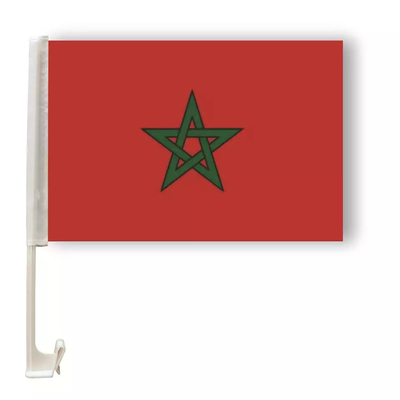 Van de de Vlagdouane van de polyester de Marokkaanse Auto Vlag van de de Sublimatieauto van de Landen