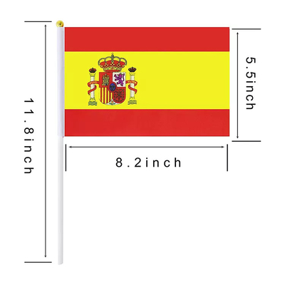 De draagbare Kleine Vlaggen van Logo Custom Print Spain Country van Handvlaggen